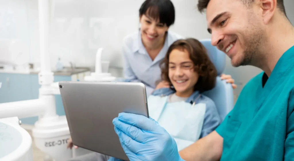 Teenager at dentist